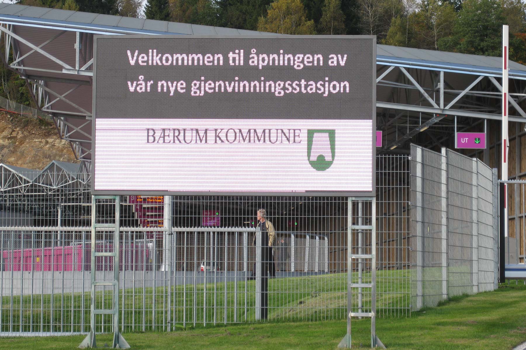 Bærum kommune, digitalt skilt Isi Gjennbrukstasjon
